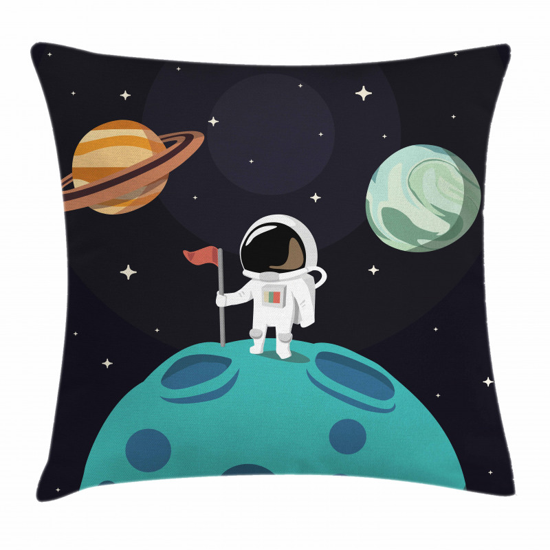 Galaxy Adventure Cartoon Pillow Cover