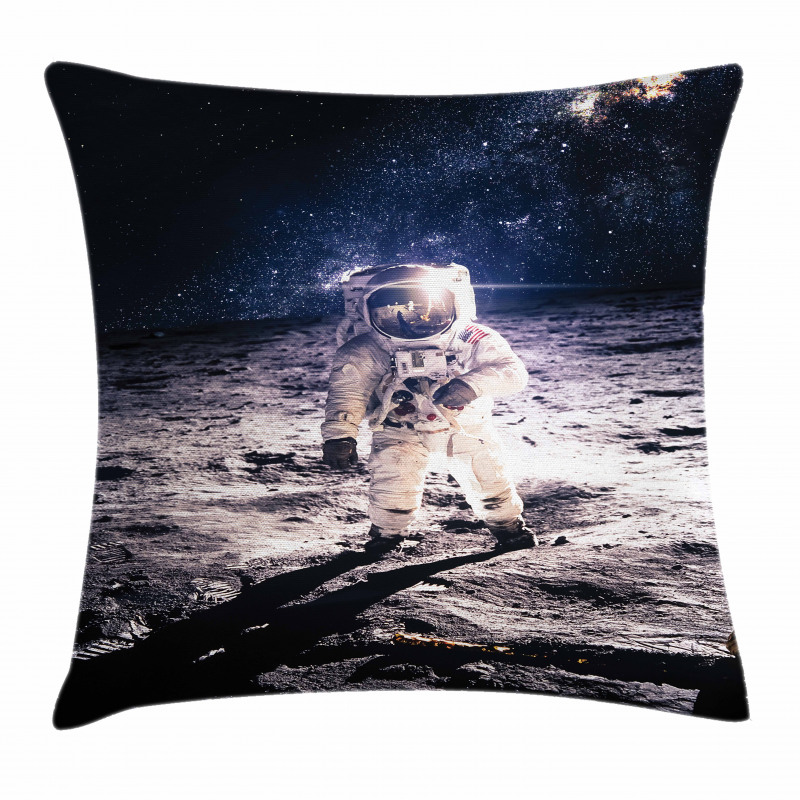 Astronaut on the Moon Pillow Cover