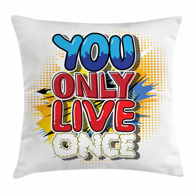 Cartoon Style Life Message Pillow Cover