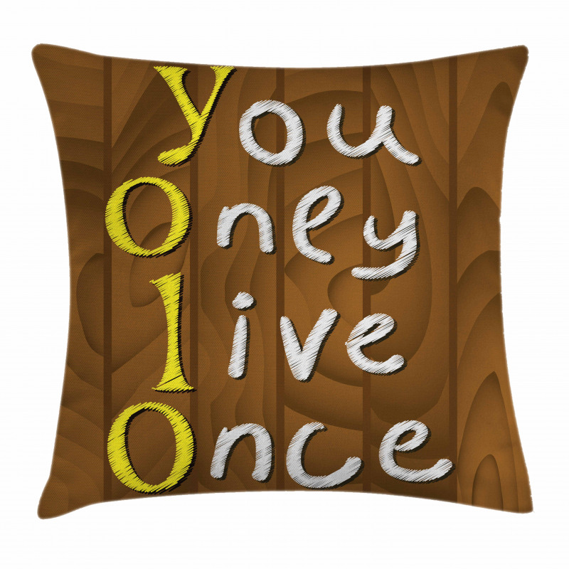Wooden Rustic Board Words Pillow Cover