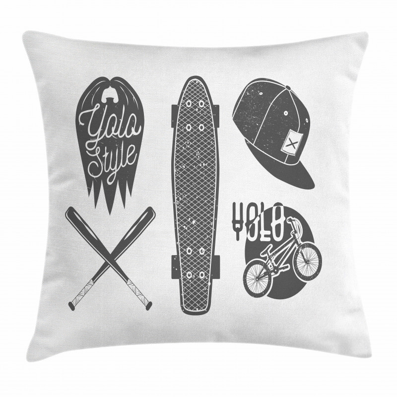Baseball Bat Skateboard Pillow Cover