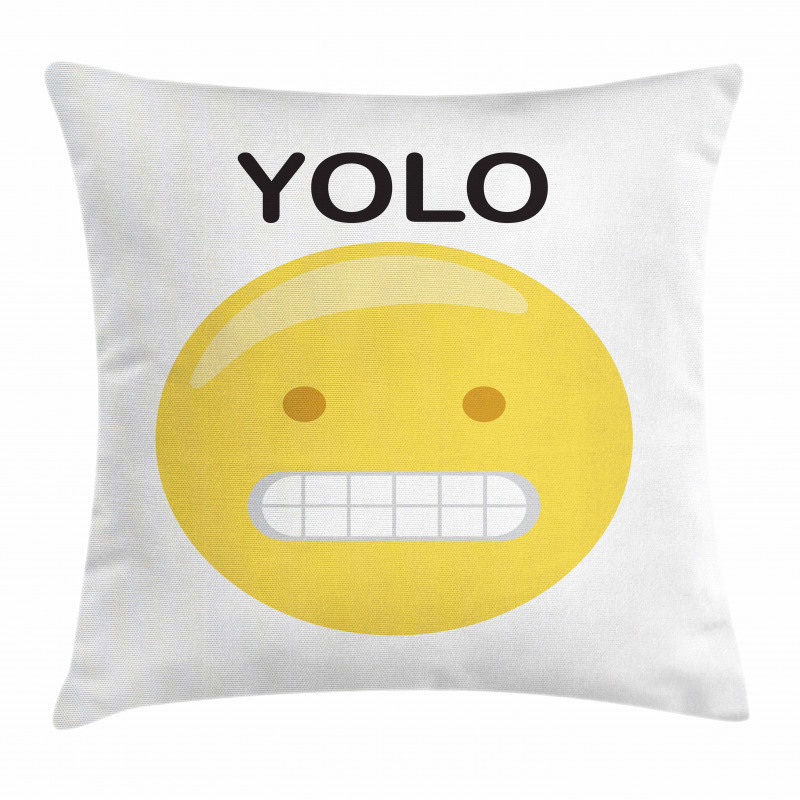 Funny Emoji Face Slogan Pillow Cover
