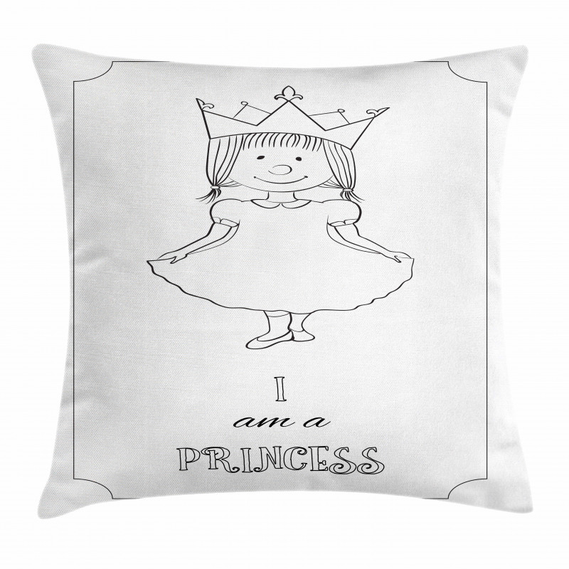Girl in Crown Pillow Cover