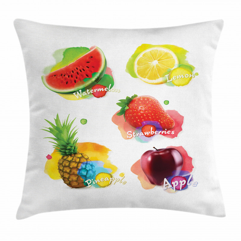 Colorful Summer Food Pillow Cover