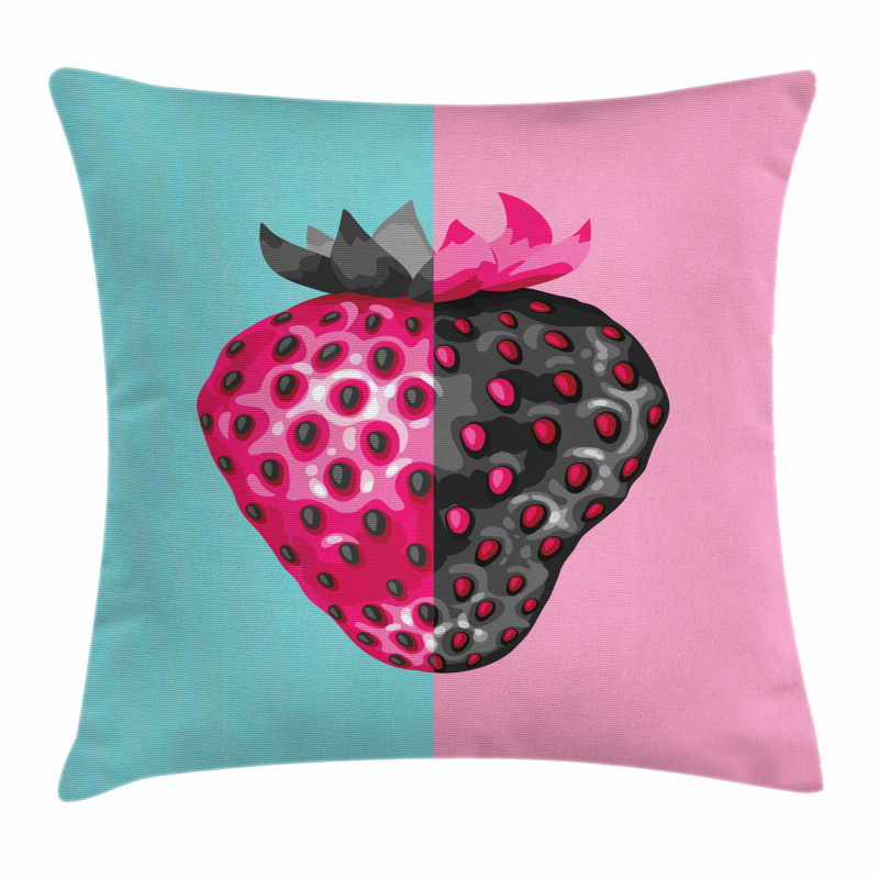 Abstract Strawberry Motif Pillow Cover
