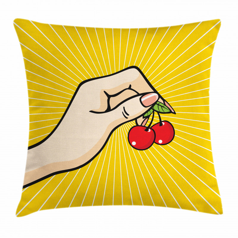 Retro Pop Art Cherries Pillow Cover