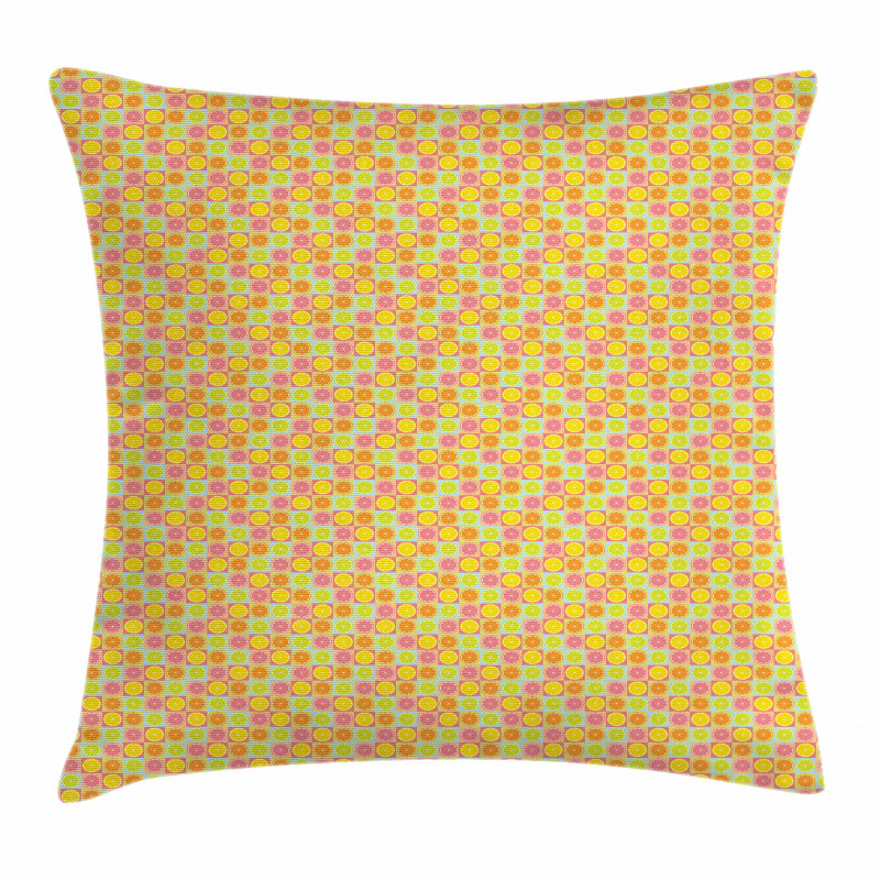Citrus Fruit Squares Pillow Cover