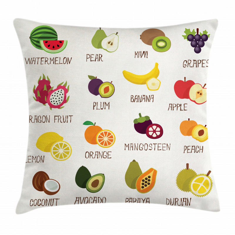 Apple Orange Coconut Pillow Cover