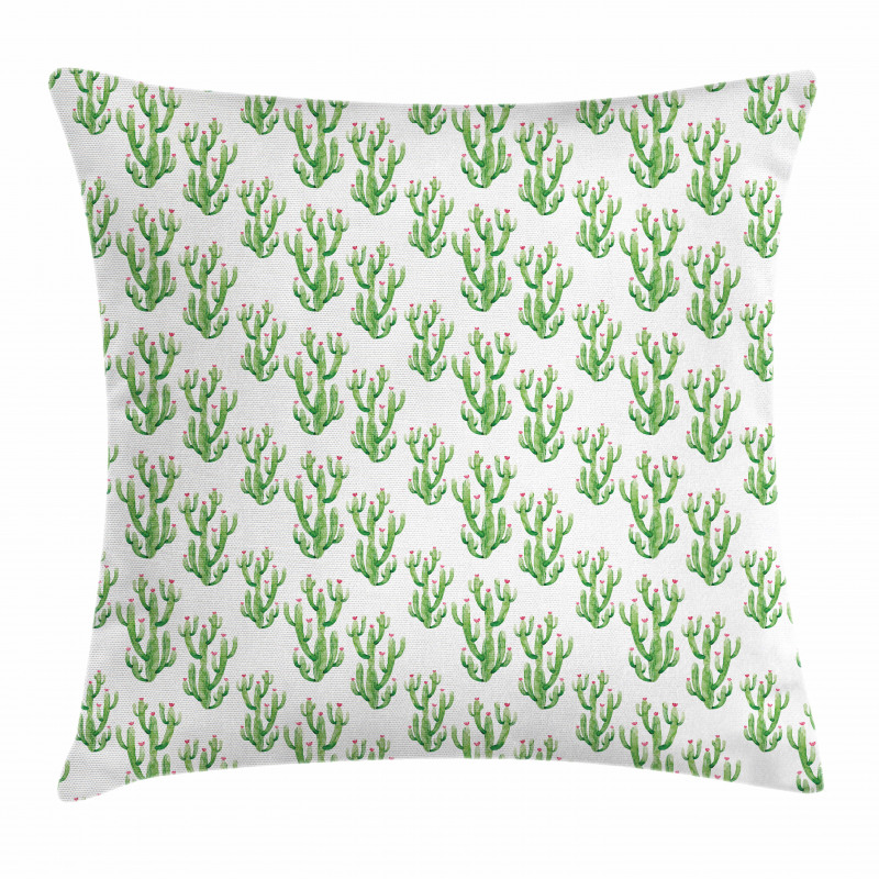 Watercolor Cactus Plant Pillow Cover