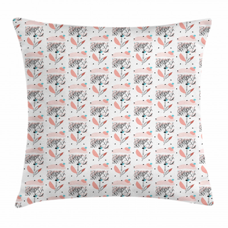 Doodle Modern Peony Pillow Cover