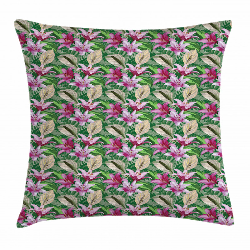Aquarelle Lily Garden Pillow Cover