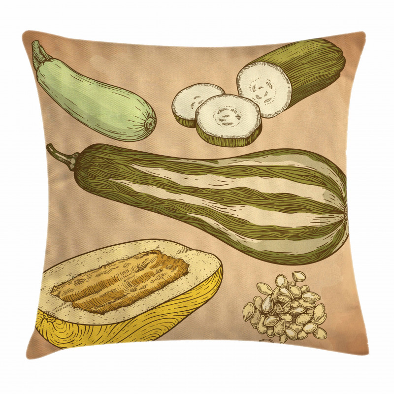 Zucchini Slices Pillow Cover