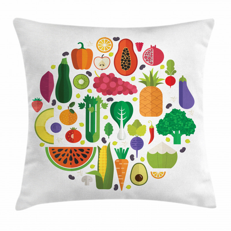 Yummy Food Circle Pillow Cover