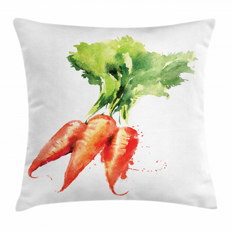 Watercolor Carrot Pillow Cover