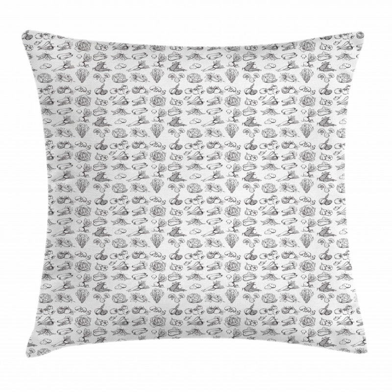 Vegetarian Harvest Pillow Cover