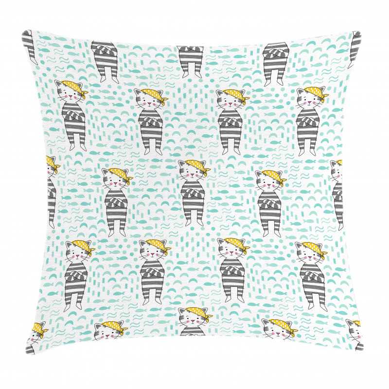 Cats with Bandana Pillow Cover