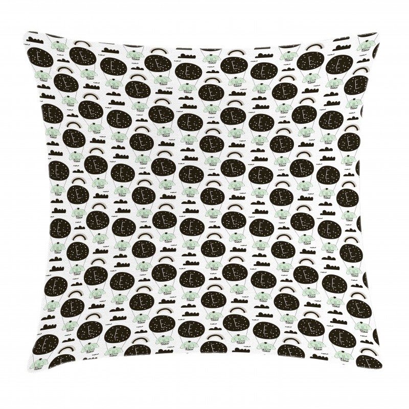 Elephants in Balloons Pillow Cover