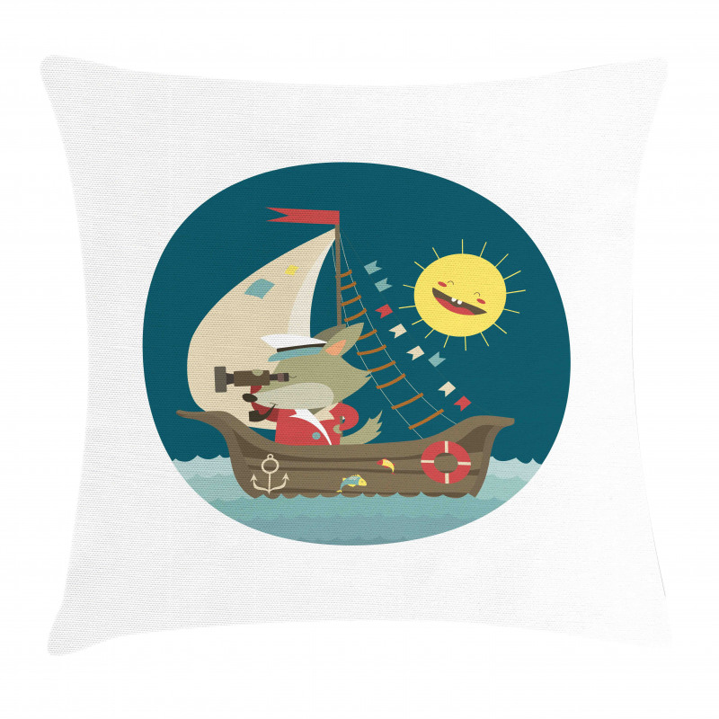 Wolf Captain Boat Pillow Cover