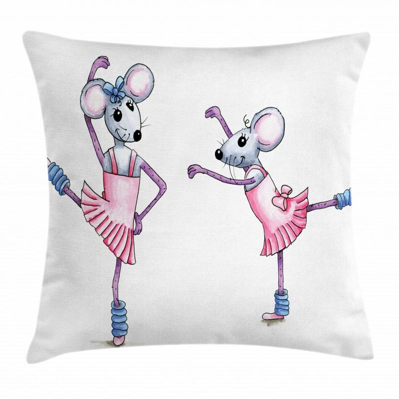 Funny Ballerina Mice Pillow Cover