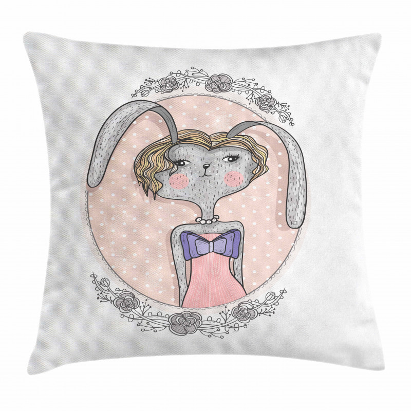 Bunny Portrait Pillow Cover