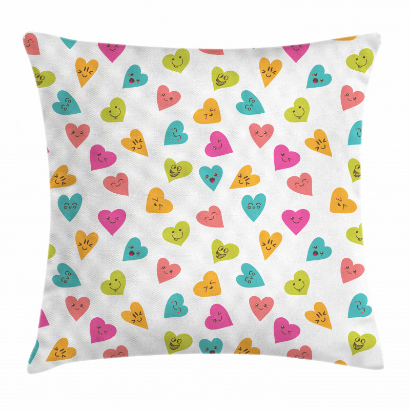 Smiley Heart Pillow Cover