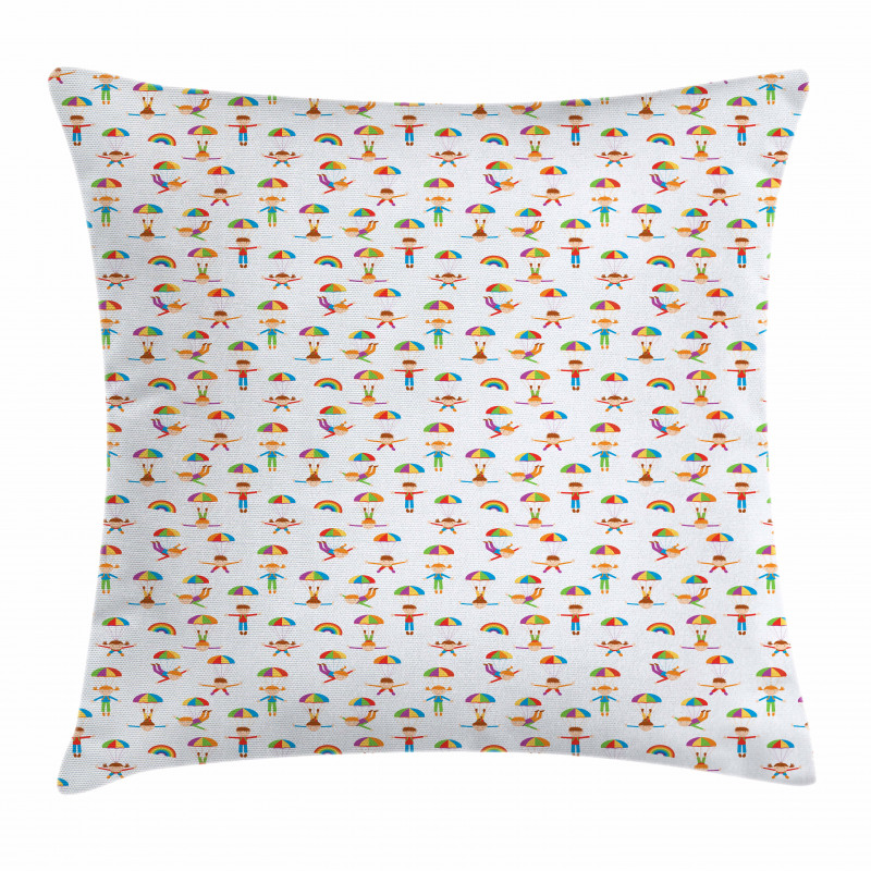 Parachute Jumping Kids Pillow Cover