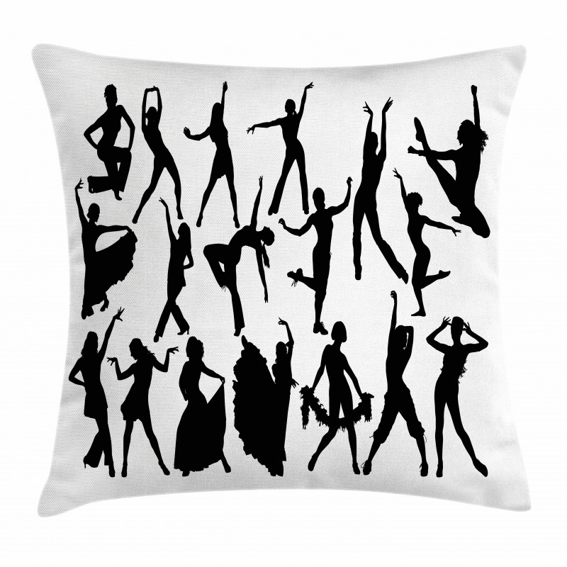 Dancer Silhouettes Pillow Cover