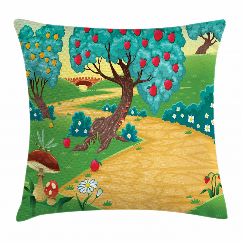 Apple Tree and Dragonfly Pillow Cover