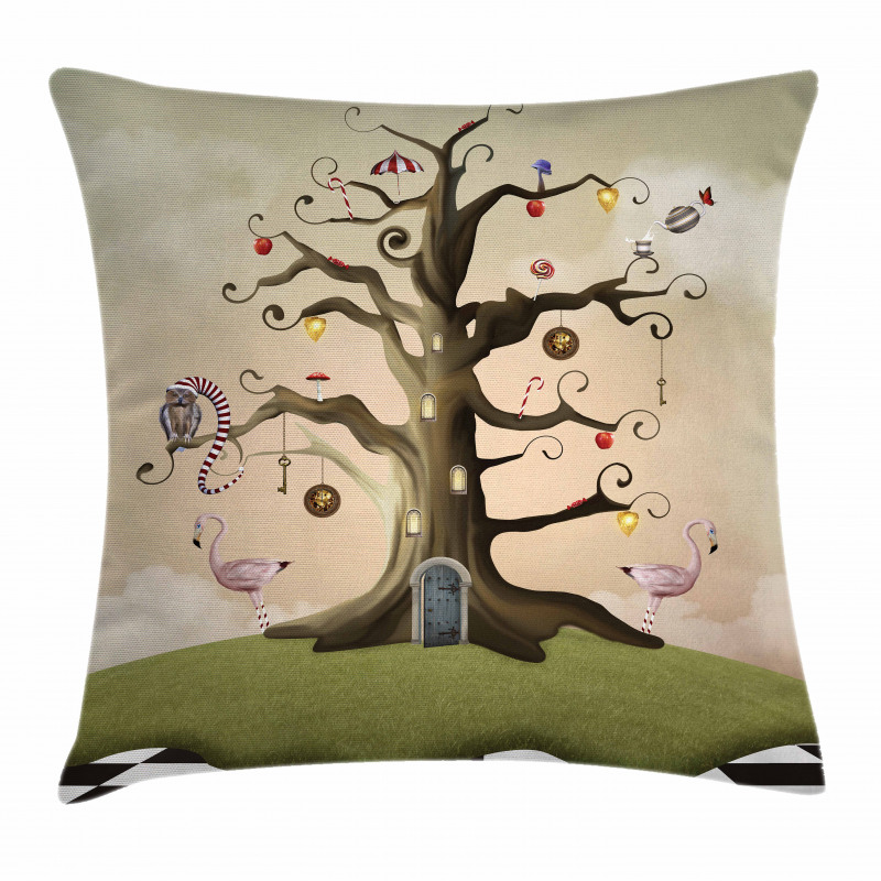 Ornamented Leafless Bole Pillow Cover
