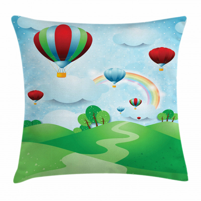 Circular Rainbow Halo Pillow Cover