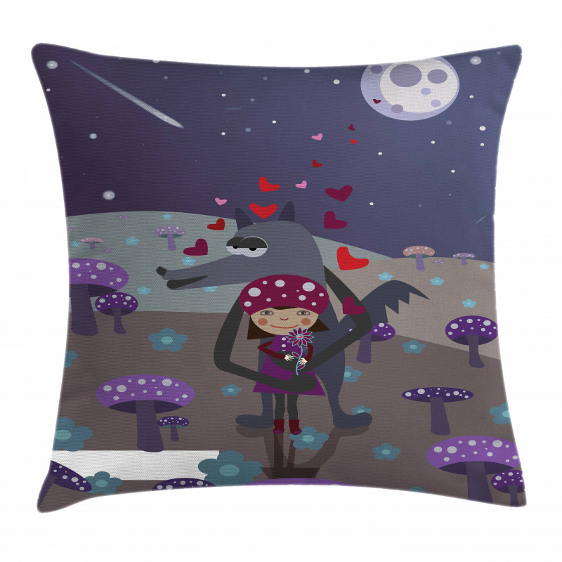 Red Riding Hood and Wolf Pillow Cover