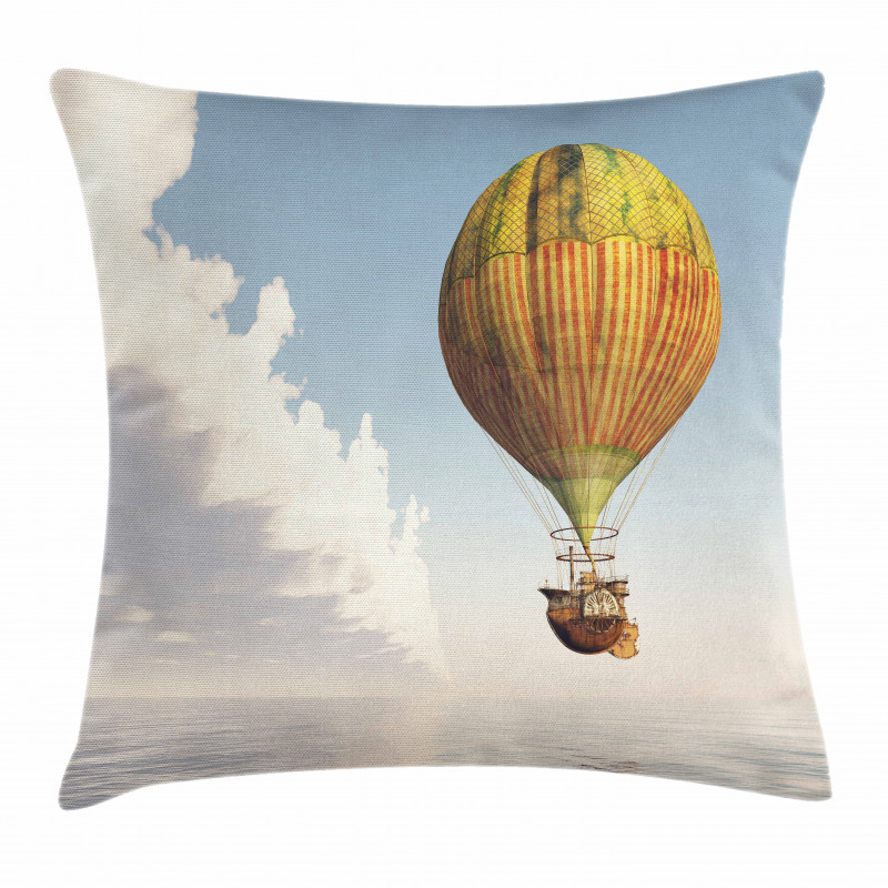Striped Hot Air Balloon Pillow Cover