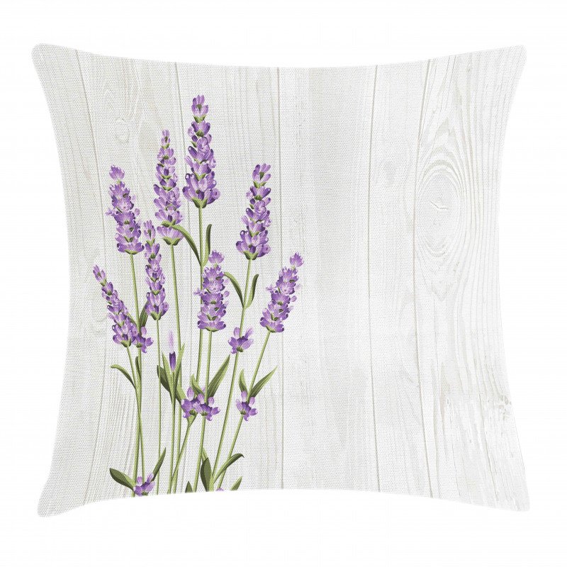 Herbal Bouquet on Wood Pillow Cover