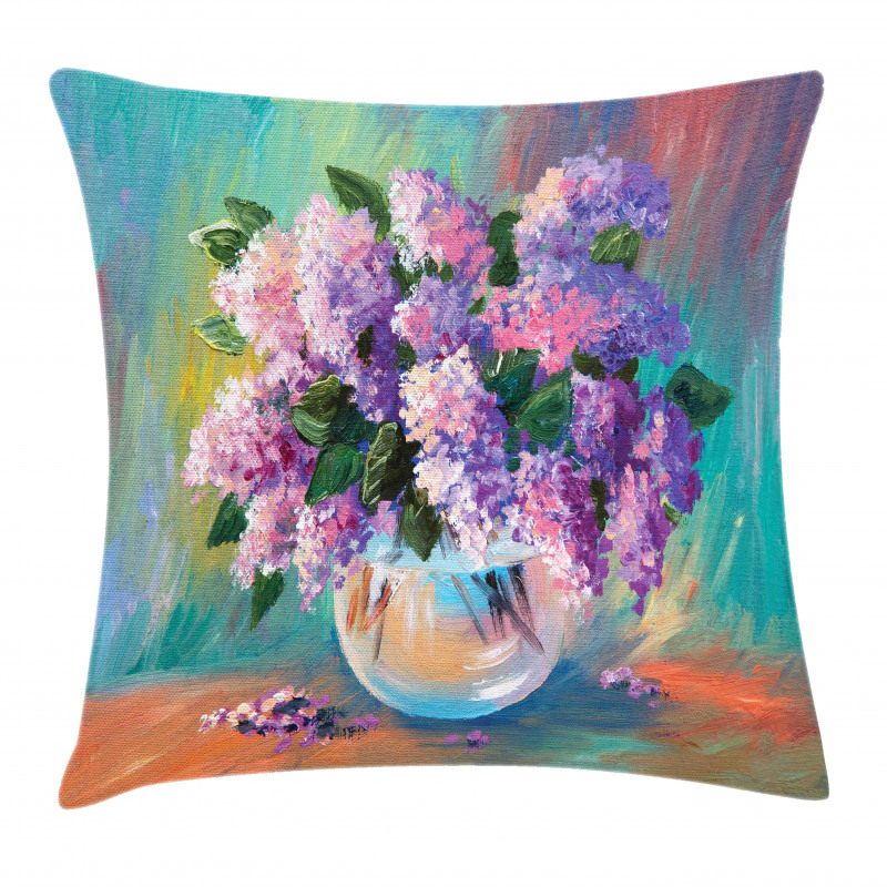 Oil Painting Flowers Art Pillow Cover