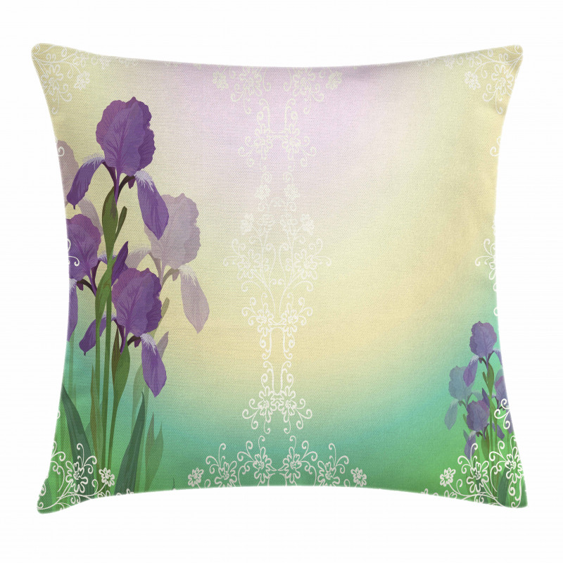 Blossoming Iris Bridal Pillow Cover