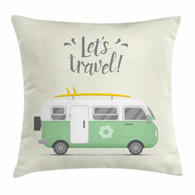 Lets Travel Message Pillow Cover