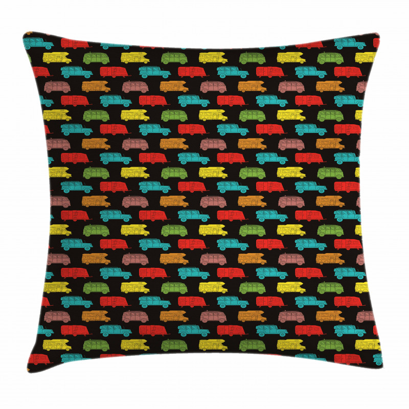 Colorful Van Bus Trailer Pillow Cover