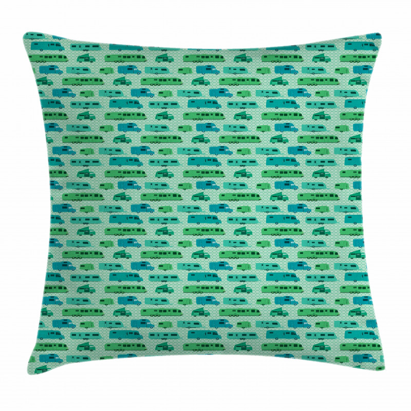 Squares and Caravans Pillow Cover