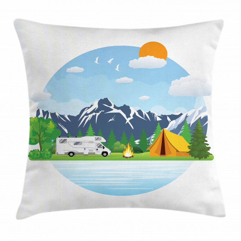 Forest Camping Summer Pillow Cover