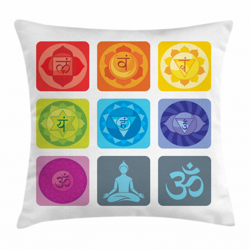 Round Edges Figures Yoga Pillow Cover