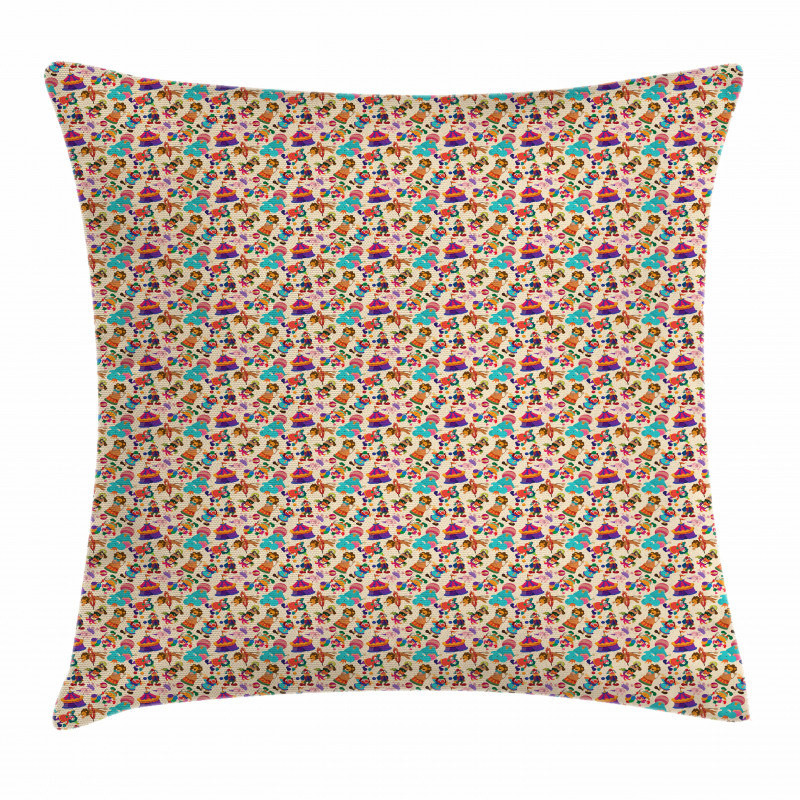 Carnival Tent Clown Dog Pillow Cover