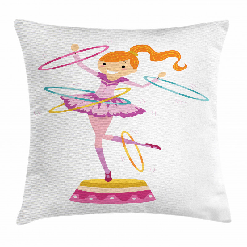 Girl Twirling Hoops Pillow Cover