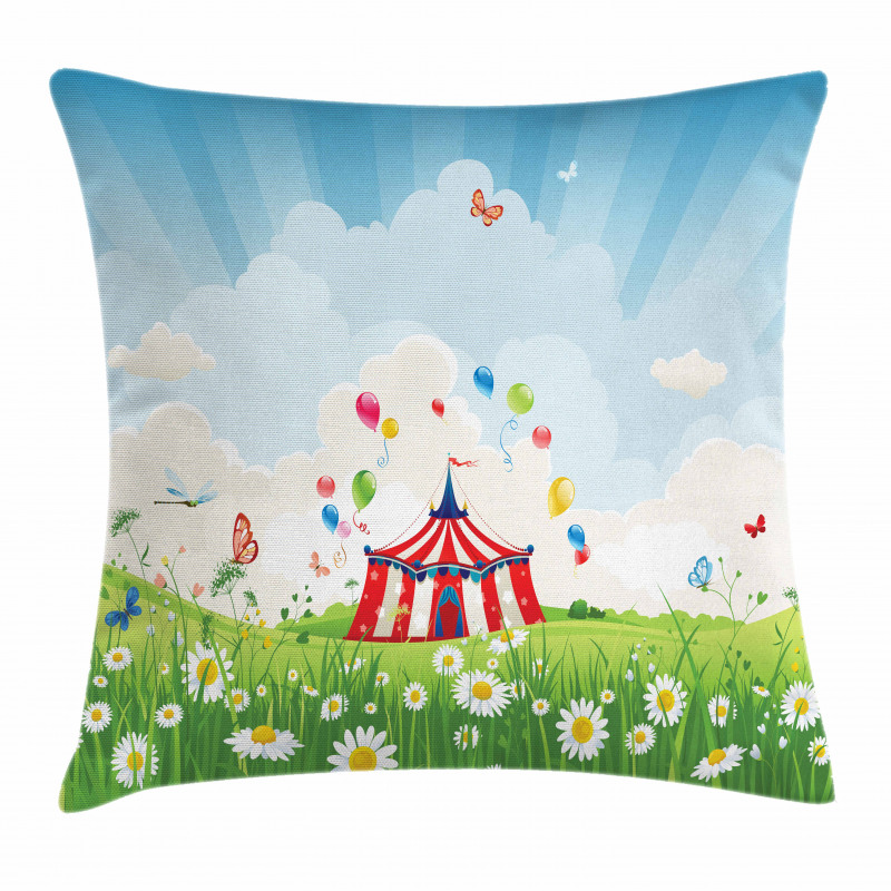 Sunny Sky Grass Tent Pillow Cover