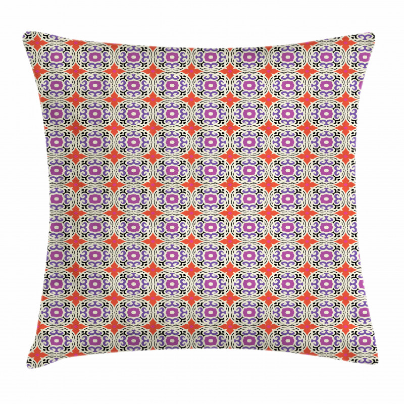 4 Petal Floral Motifs Pillow Cover