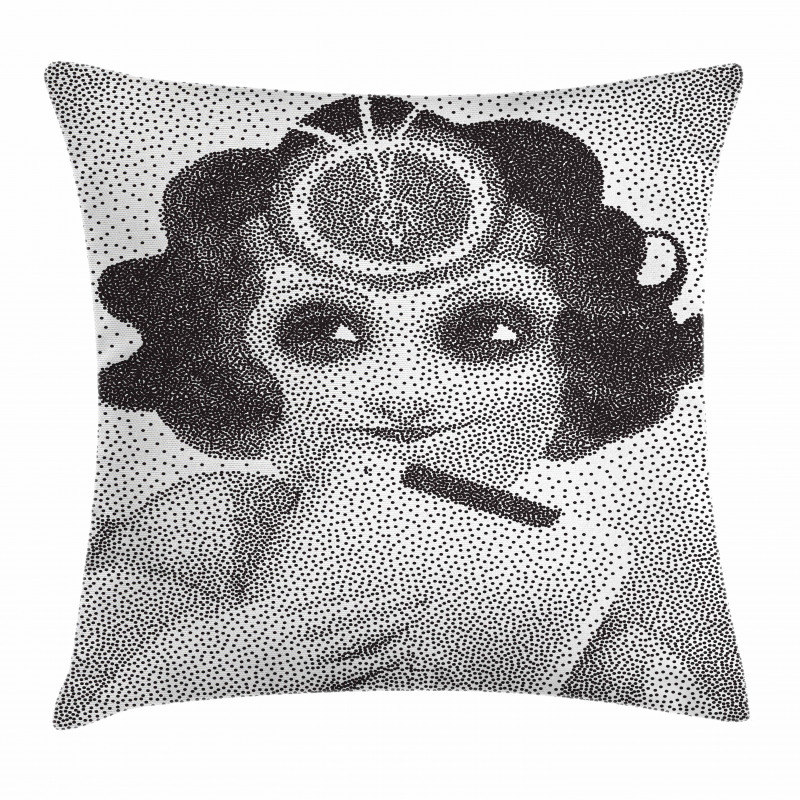 Pointillistic Pencil Art Pillow Cover