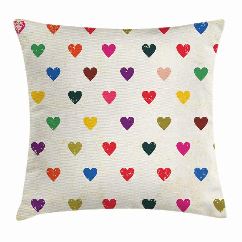 Distressed Hearts Love Pillow Cover
