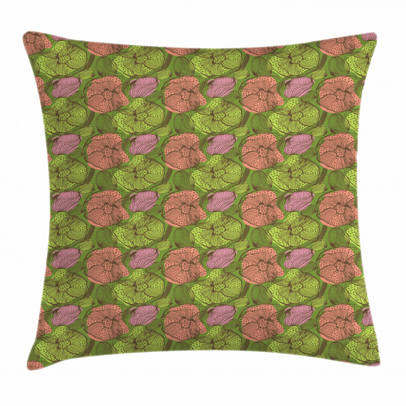 Vintage Floral Grunge Pillow Cover