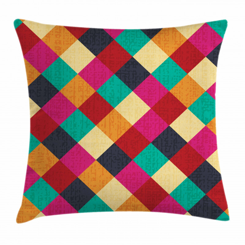 Distressed Checkered Pillow Cover