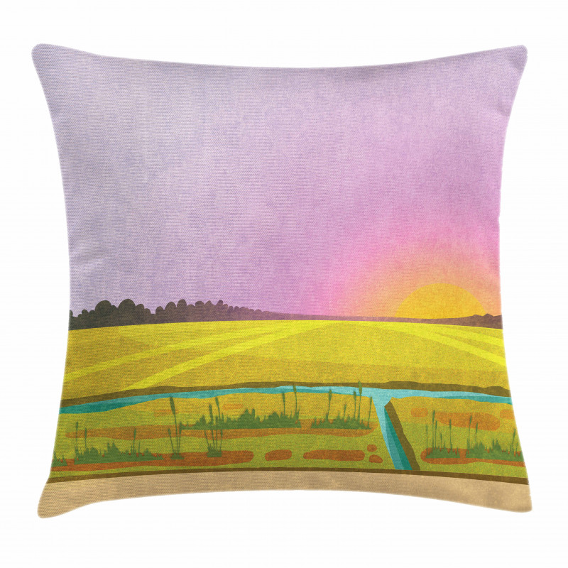 Sunset Country River Pillow Cover