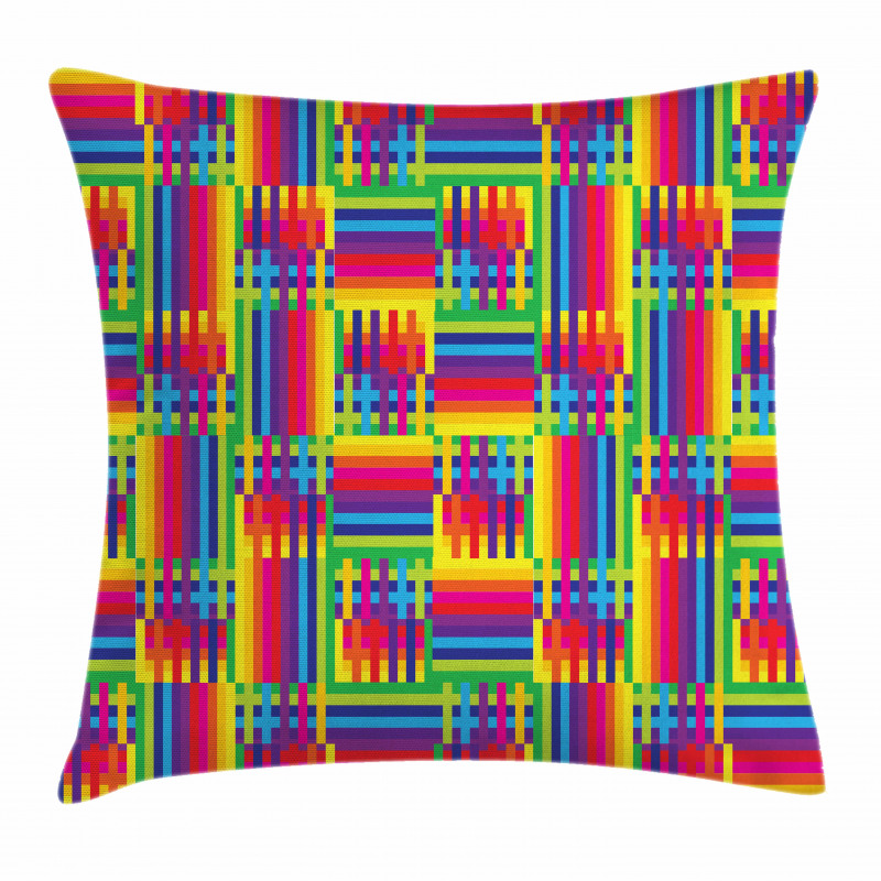 Striped Mosaic Pillow Cover